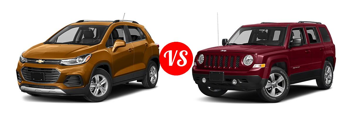 2017 Chevrolet Trax SUV LT vs. 2017 Jeep Patriot SUV 75th Anniversary Edition / Sport / Sport SE - Front Left Comparison
