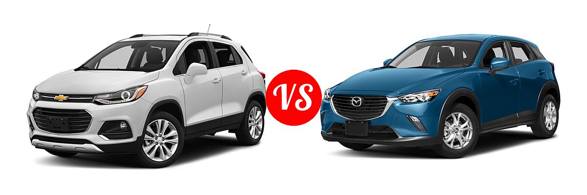 2017 Chevrolet Trax SUV Premier vs. 2017 Mazda CX-3 SUV Sport - Front Left Comparison