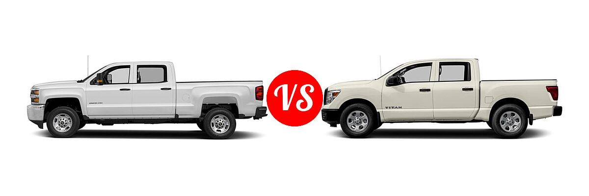 2017 Chevrolet Silverado 2500HD Pickup Work Truck vs. 2017 Nissan Titan Pickup S - Side Comparison