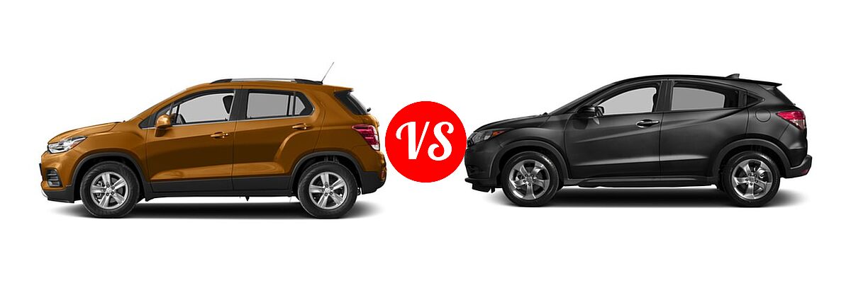2017 Chevrolet Trax SUV LT vs. 2017 Honda HR-V SUV EX - Side Comparison