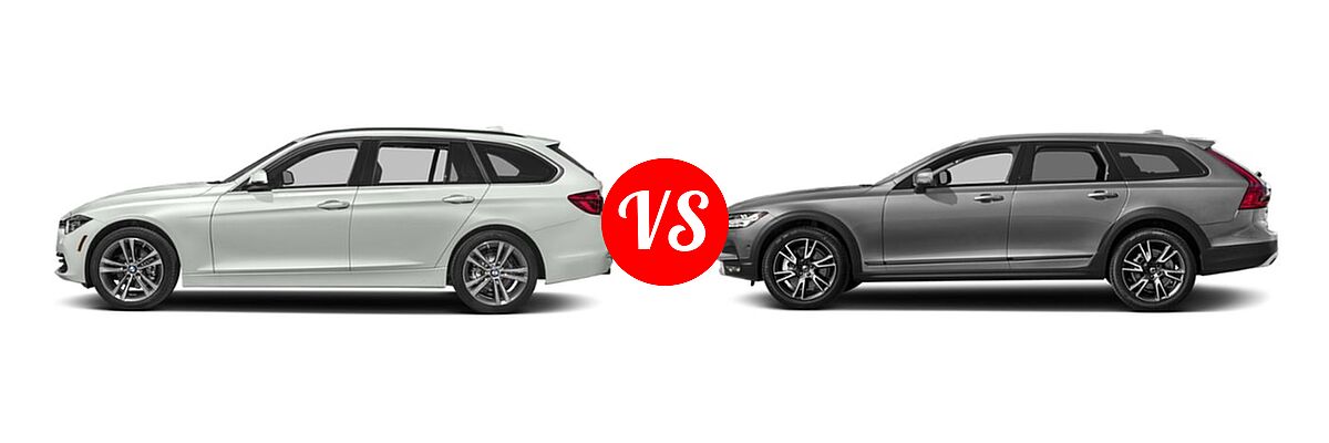 2019 BMW 3 Series Wagon 330i xDrive vs. 2019 Volvo V90 Cross Country Wagon T5 AWD / T6 AWD / Volvo Ocean Race - Side Comparison