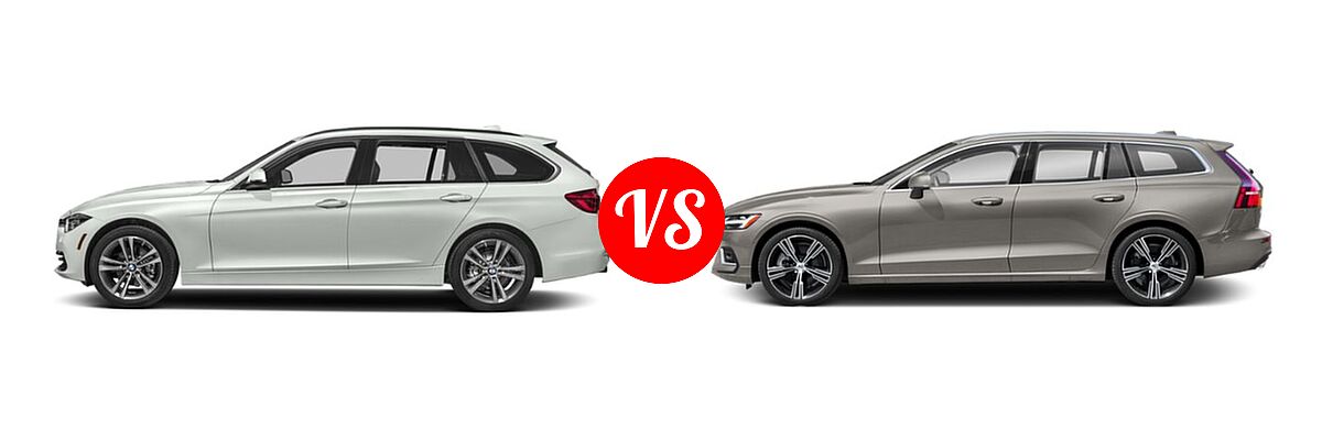 2019 BMW 3 Series Wagon 330i xDrive vs. 2019 Volvo V60 Wagon Inscription / Momentum / R-Design - Side Comparison
