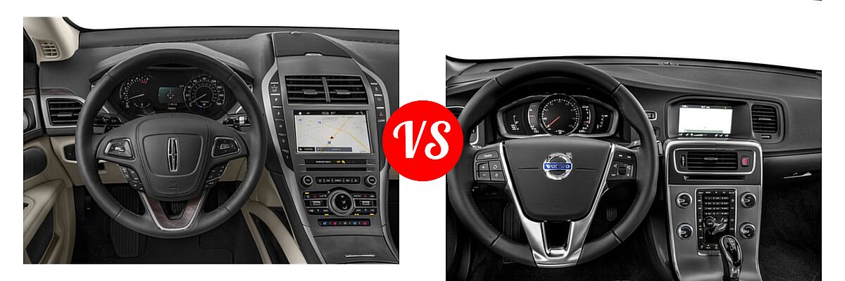 2019 Lincoln MKZ Sedan AWD / FWD / Reserve I / Reserve II vs. 2018 Volvo S60 Sedan Dynamic - Dashboard Comparison