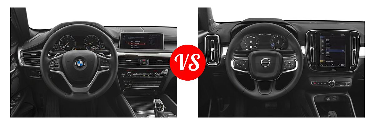 2019 BMW X6 SUV sDrive35i / xDrive35i / xDrive50i vs. 2019 Volvo XC40 SUV Momentum / R-Design - Dashboard Comparison