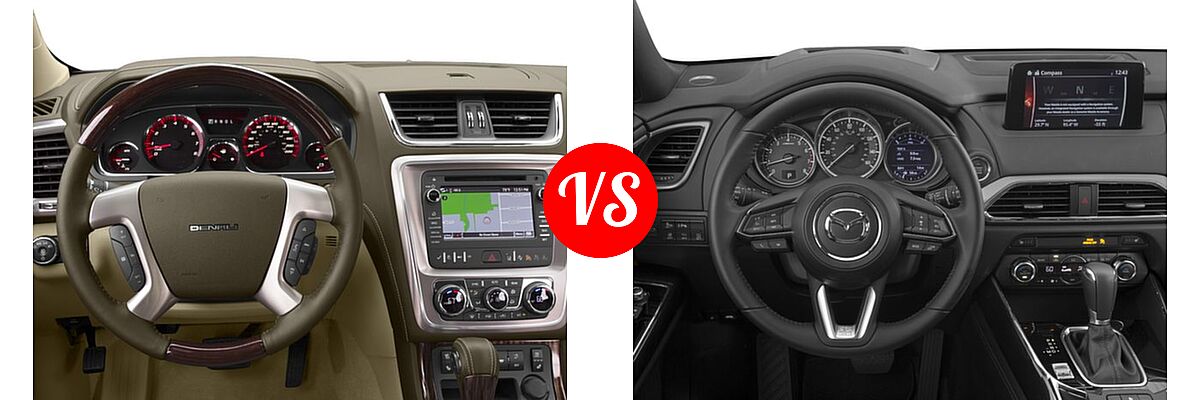 2016 GMC Acadia SUV Denali vs. 2016 Mazda CX-9 SUV Grand Touring - Dashboard Comparison
