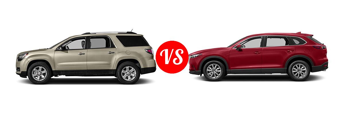 2016 GMC Acadia SUV SL vs. 2016 Mazda CX-9 SUV Touring - Side Comparison