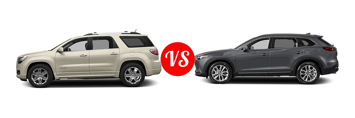 2016 GMC Acadia SUV Denali vs. 2016 Mazda CX-9 SUV Grand Touring - Side Comparison