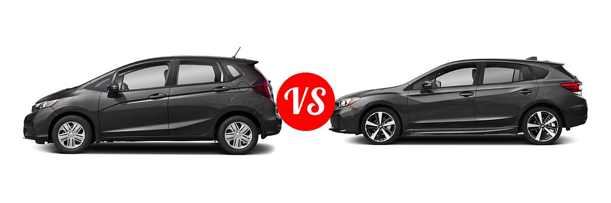 2019 Honda Fit Hatchback LX vs. 2019 Subaru Impreza Hatchback Sport - Side Comparison