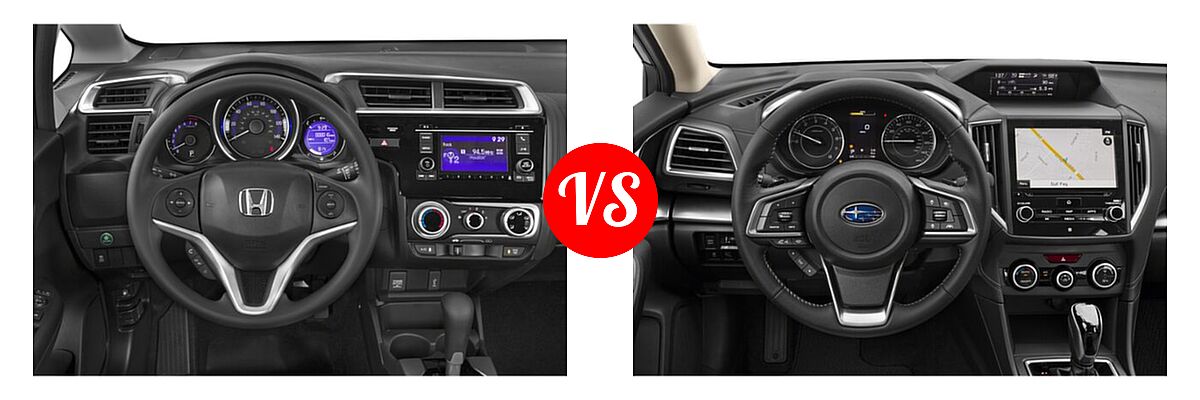 2019 Honda Fit Hatchback LX vs. 2019 Subaru Impreza Hatchback Limited - Dashboard Comparison