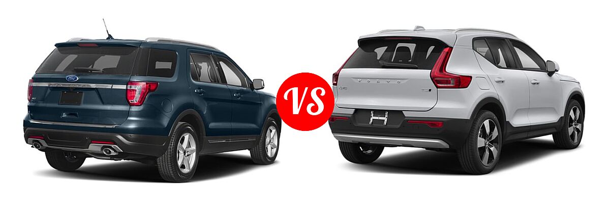 2019 Ford Explorer SUV Base / Limited / Platinum / Sport / XLT vs. 2019 Volvo XC40 SUV Momentum / R-Design - Rear Right Comparison