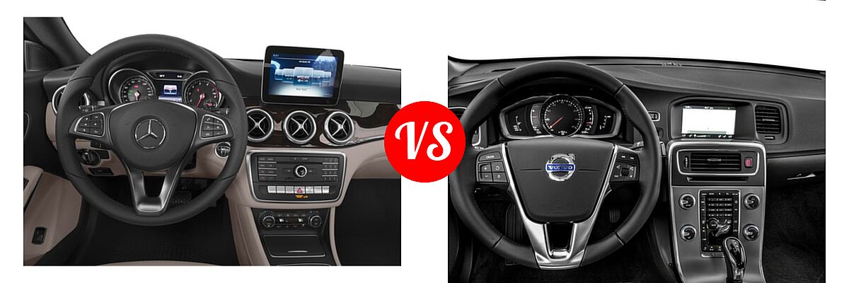 2019 Mercedes-Benz CLA-Class Sedan CLA 250 vs. 2018 Volvo S60 Sedan Dynamic - Dashboard Comparison