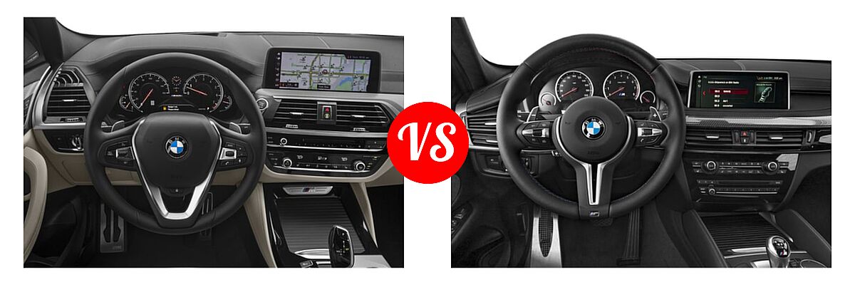 2019 BMW X4 M40i SUV M40i vs. 2019 BMW X6 M SUV Sports Activity Coupe - Dashboard Comparison
