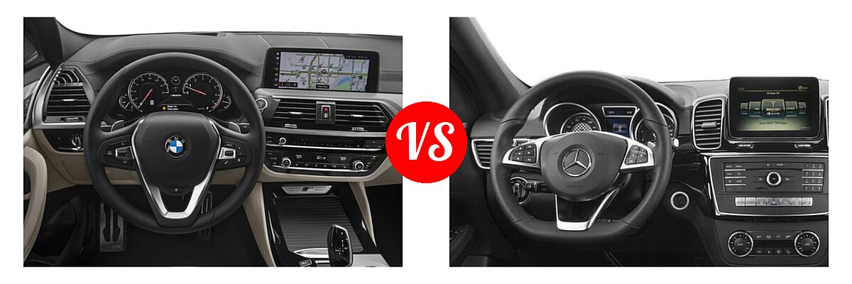 2019 BMW X4 M40i SUV M40i vs. 2019 Mercedes-Benz GLE-Class 43 AMG SUV AMG GLE 43 - Dashboard Comparison