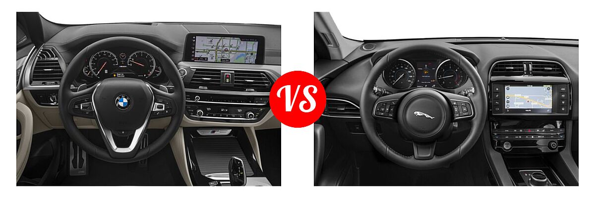2019 BMW X4 M40i SUV M40i vs. 2019 Jaguar F-PACE SUV Diesel 20d Premium / 20d Prestige - Dashboard Comparison