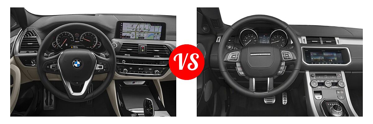 2019 BMW X4 M40i SUV M40i vs. 2019 Land Rover Range Rover Evoque Convertible SUV HSE Dynamic / SE Dynamic - Dashboard Comparison