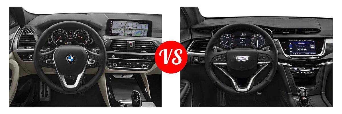 2019 BMW X4 M40i SUV M40i vs. 2021 Cadillac XT6 SUV Luxury / Sport - Dashboard Comparison