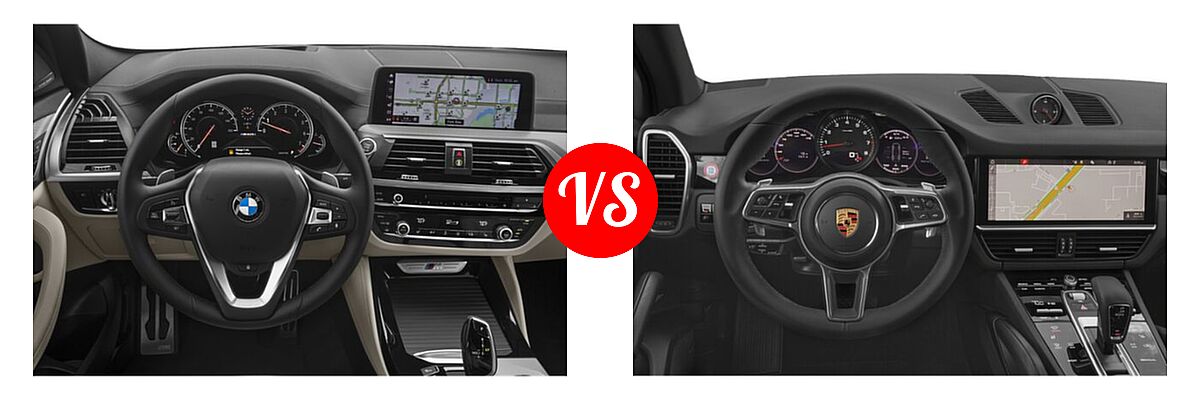2019 BMW X4 M40i SUV M40i vs. 2021 Porsche Cayenne SUV AWD / GTS / S / Turbo - Dashboard Comparison