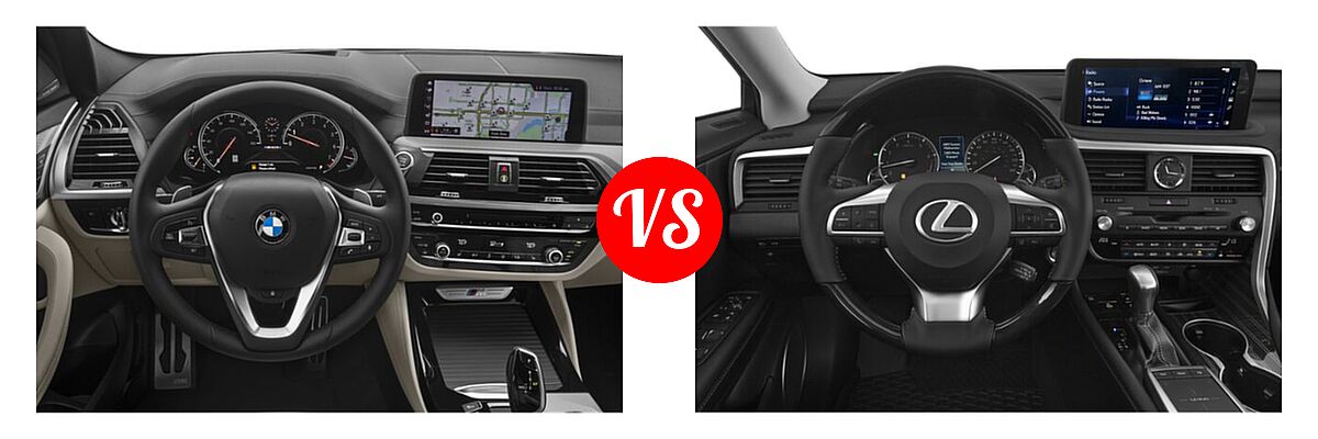 2019 BMW X4 M40i SUV M40i vs. 2021 Lexus RX 350L SUV RX 350L / RX 350L Luxury - Dashboard Comparison