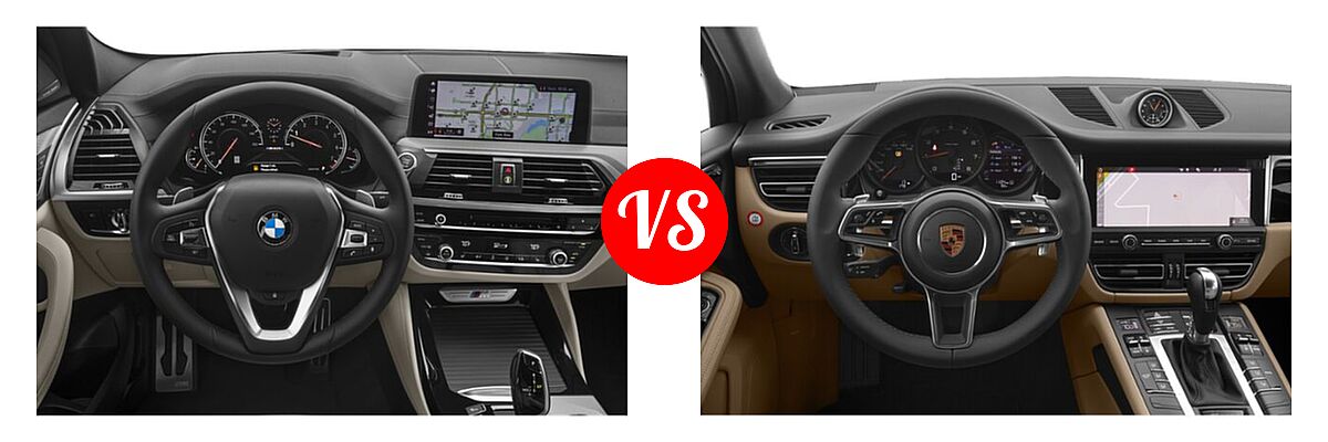 2019 BMW X4 M40i SUV M40i vs. 2020 Porsche Macan SUV AWD / S / Turbo - Dashboard Comparison