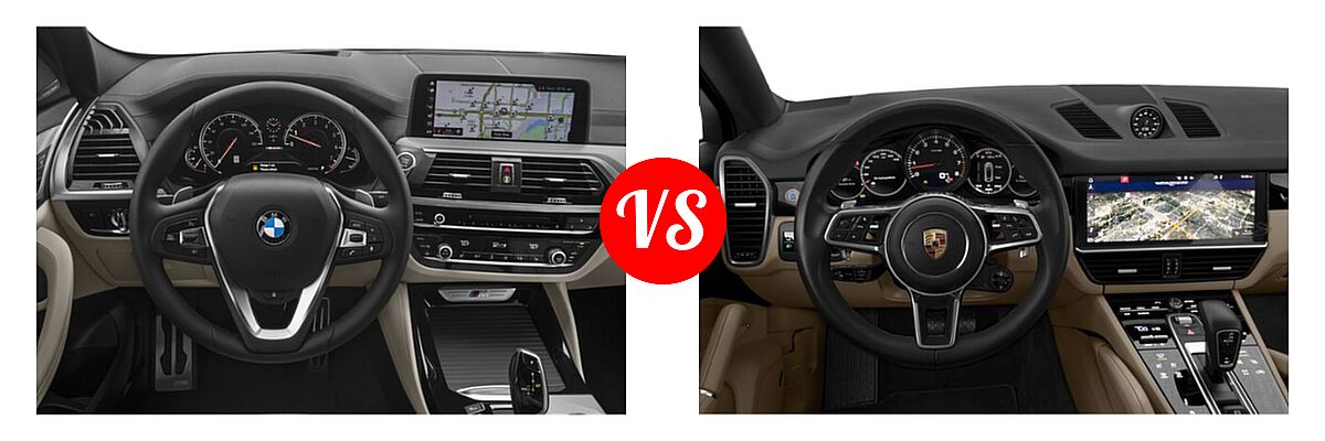 2019 BMW X4 M40i SUV M40i vs. 2020 Porsche Cayenne Coupe SUV Coupe AWD / S / Turbo - Dashboard Comparison