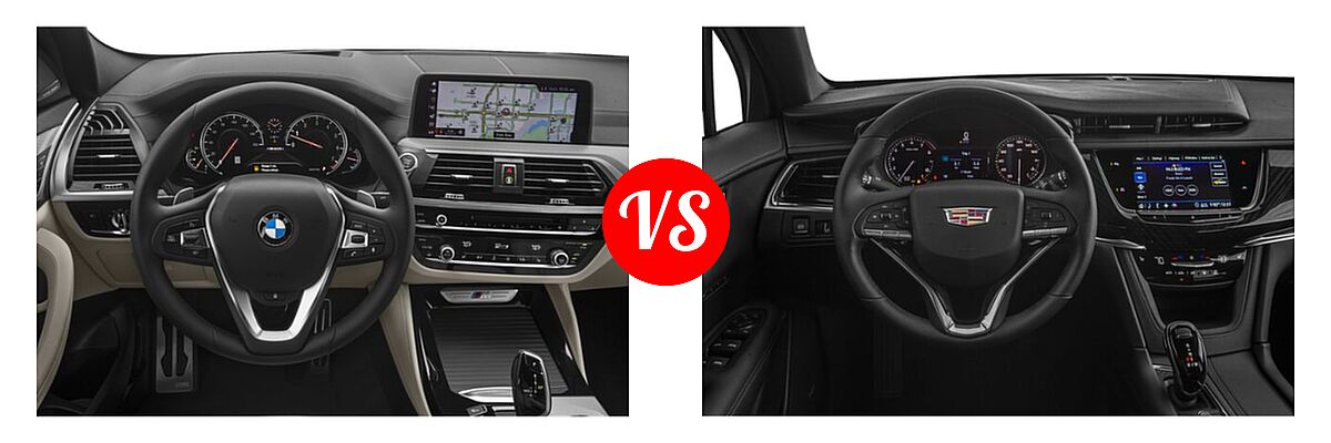 2019 BMW X4 M40i SUV M40i vs. 2021 Cadillac XT6 SUV Premium Luxury - Dashboard Comparison