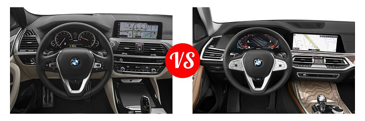 2019 BMW X4 M40i SUV M40i vs. 2022 BMW X7 SUV xDrive40i - Dashboard Comparison