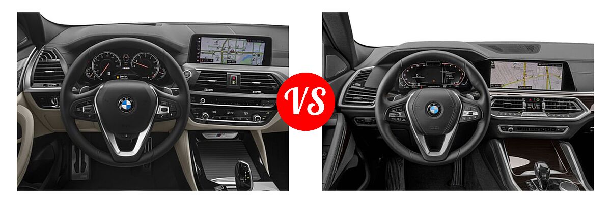 2019 BMW X4 M40i SUV M40i vs. 2022 BMW X6 M50i SUV M50i - Dashboard Comparison