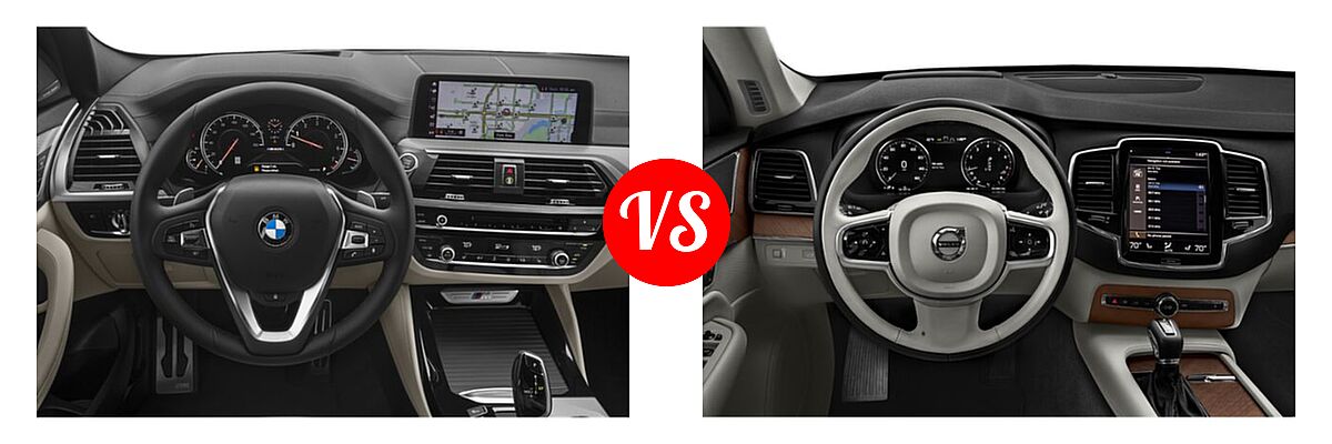 2019 BMW X4 M40i SUV M40i vs. 2022 Volvo XC90 SUV Inscription / Momentum - Dashboard Comparison