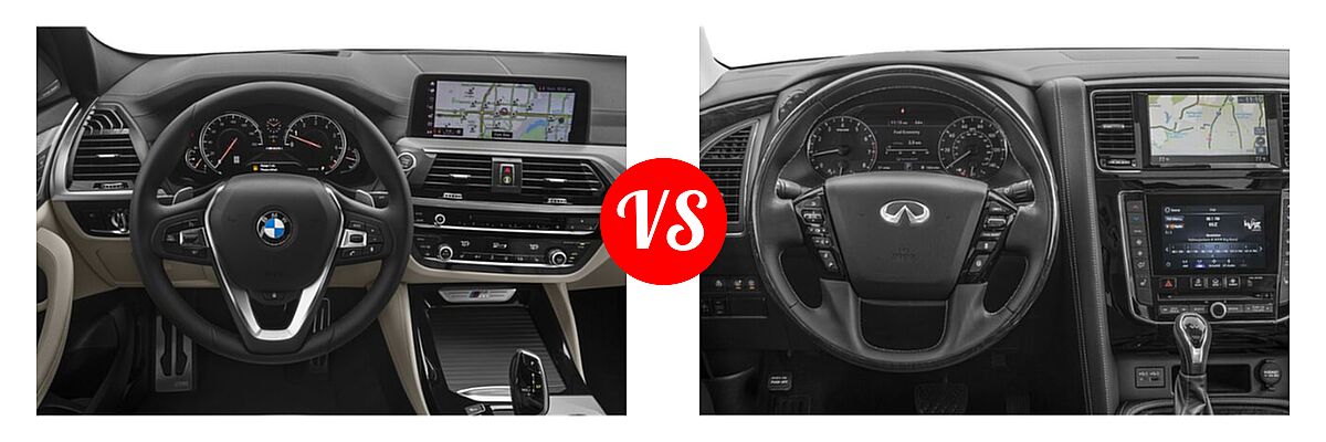 2019 BMW X4 M40i SUV M40i vs. 2022 Infiniti QX80 SUV PREMIUM SELECT - Dashboard Comparison