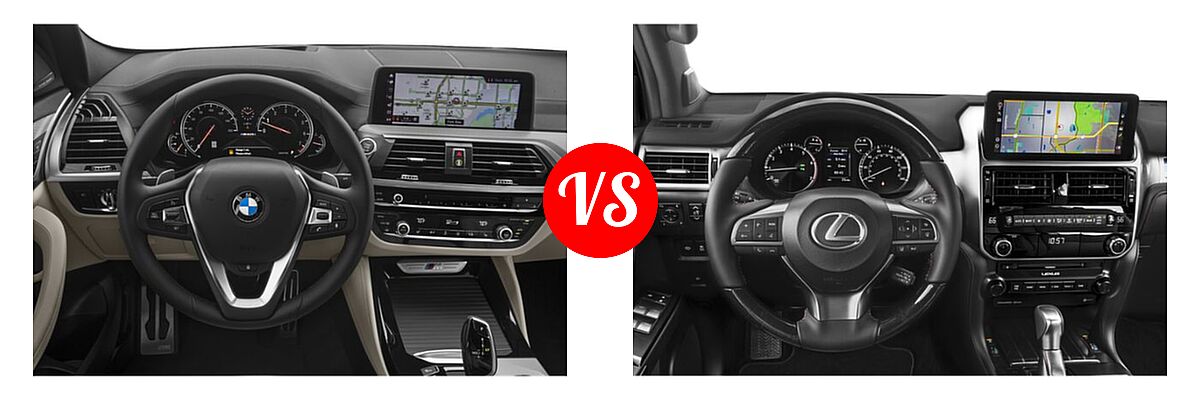 2019 BMW X4 M40i SUV M40i vs. 2022 Lexus GX 460 SUV GX 460 / GX 460 Luxury / GX 460 Premium - Dashboard Comparison