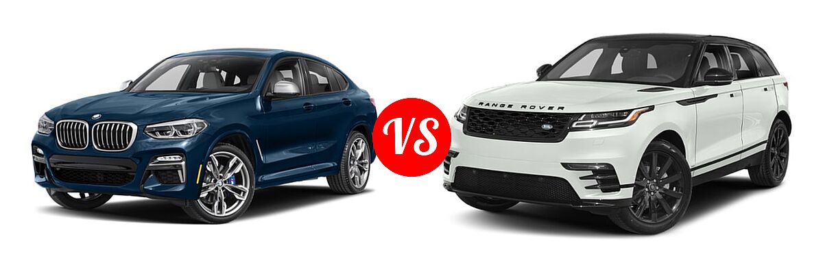 2019 BMW X4 M40i SUV M40i vs. 2019 Land Rover Range Rover Velar SUV R-Dynamic SE - Front Left Comparison