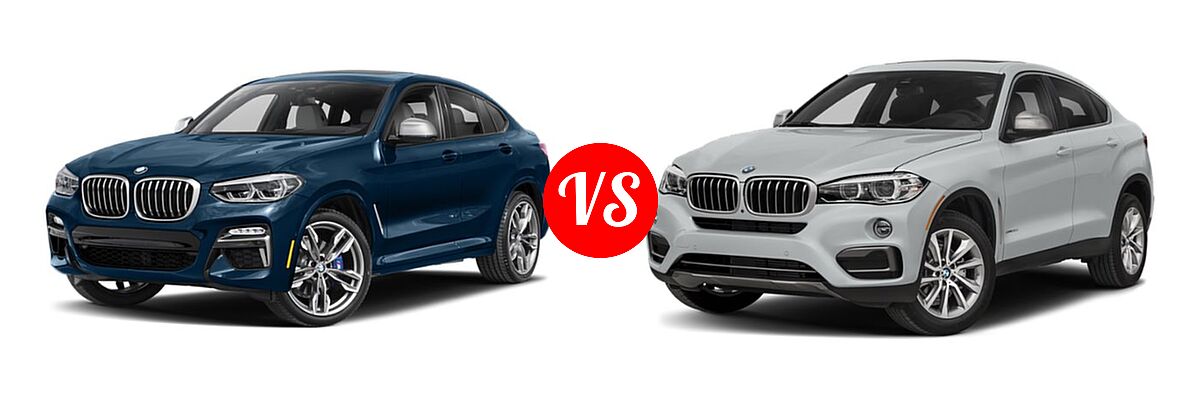 2019 BMW X4 M40i SUV M40i vs. 2019 BMW X6 SUV sDrive35i / xDrive35i / xDrive50i - Front Left Comparison