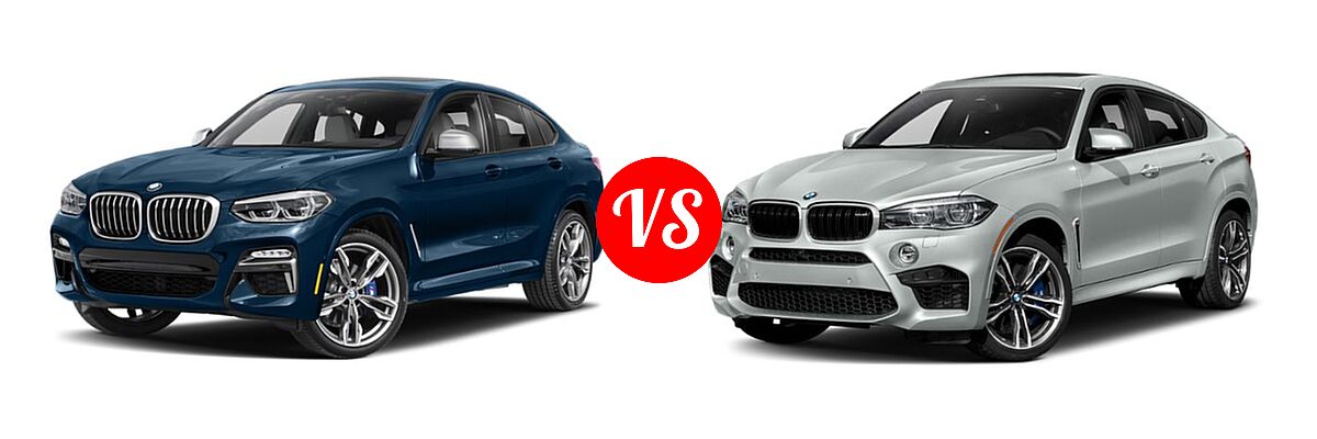 2019 BMW X4 M40i SUV M40i vs. 2019 BMW X6 M SUV Sports Activity Coupe - Front Left Comparison