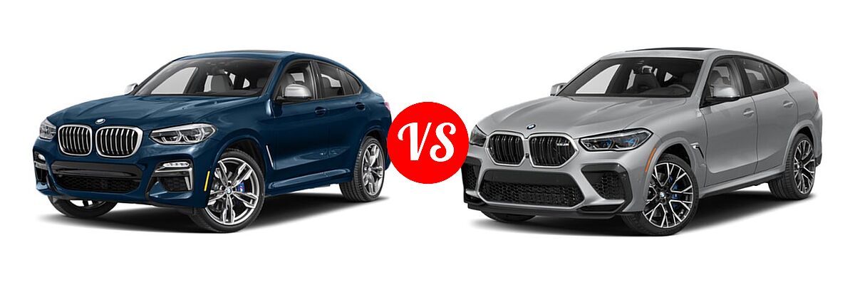 2019 BMW X4 M40i SUV M40i vs. 2021 BMW X6 M SUV Sports Activity Coupe - Front Left Comparison