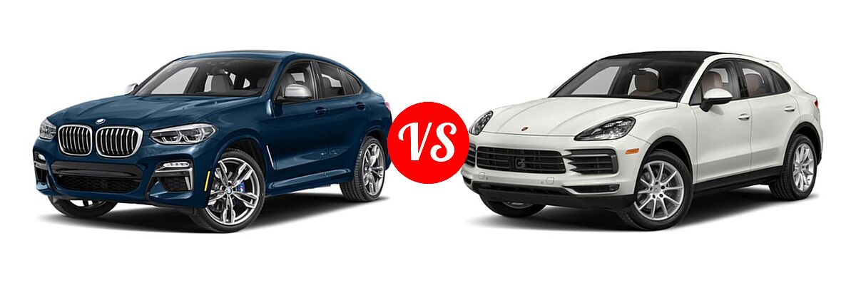 2019 BMW X4 M40i SUV M40i vs. 2020 Porsche Cayenne Coupe SUV Coupe AWD / S / Turbo - Front Left Comparison