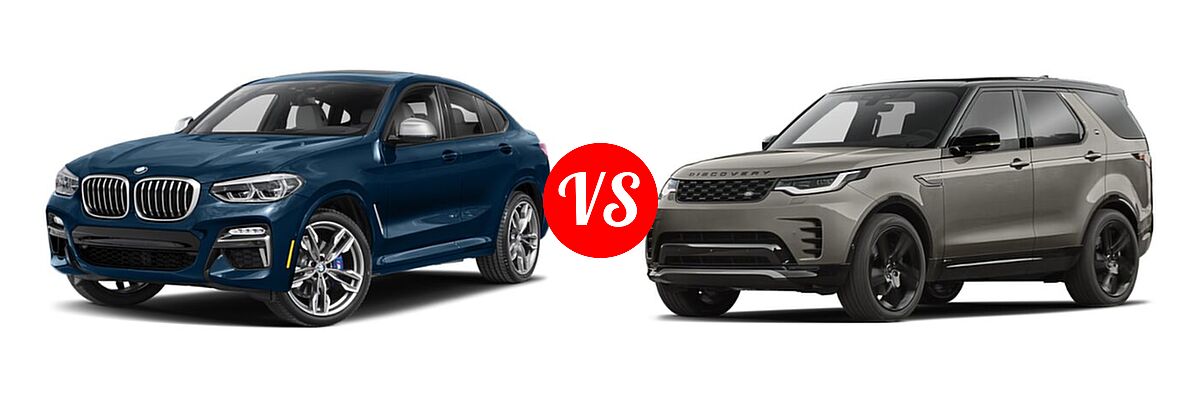 2019 BMW X4 M40i SUV M40i vs. 2022 Land Rover Discovery SUV HSE R-Dynamic / S / S R-Dynamic - Front Left Comparison