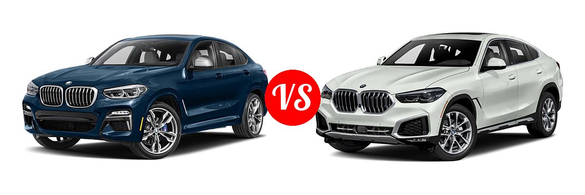 2019 BMW X4 M40i SUV M40i vs. 2022 BMW X6 M50i SUV M50i - Front Left Comparison