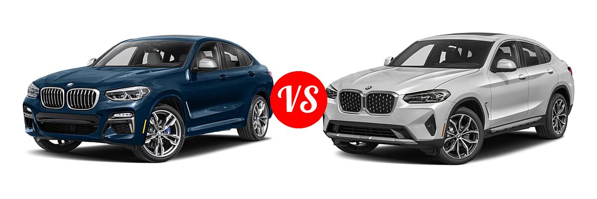 2019 BMW X4 M40i SUV M40i vs. 2022 BMW X4 SUV xDrive30i - Front Left Comparison
