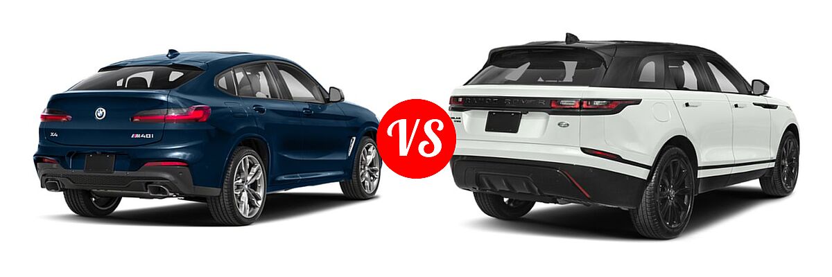 2019 BMW X4 M40i SUV M40i vs. 2019 Land Rover Range Rover Velar SUV R-Dynamic SE - Rear Right Comparison