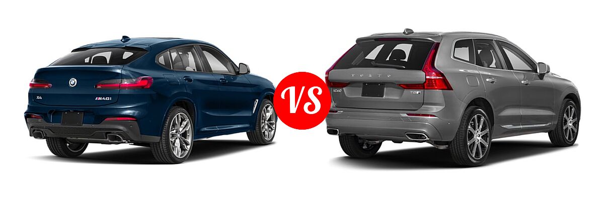 2019 BMW X4 M40i SUV M40i vs. 2019 Volvo XC60 SUV PHEV Inscription / Momentum / R-Design - Rear Right Comparison