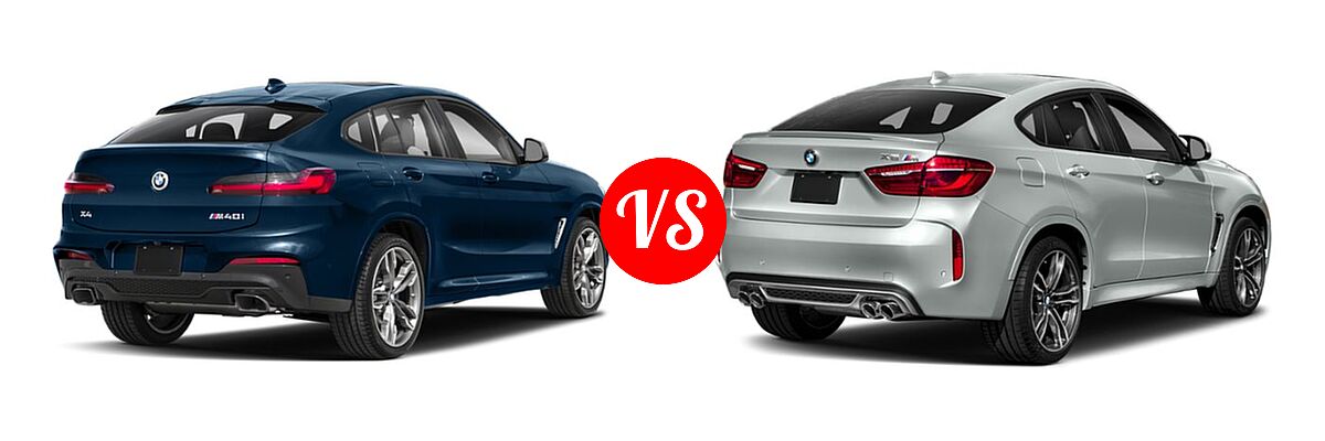 2019 BMW X4 M40i SUV M40i vs. 2019 BMW X6 M SUV Sports Activity Coupe - Rear Right Comparison