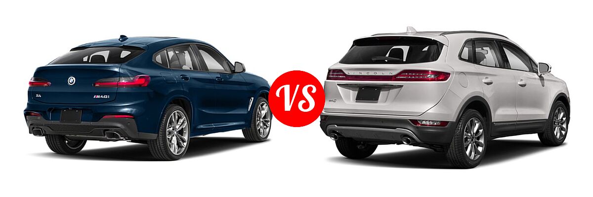 2019 BMW X4 M40i SUV M40i vs. 2019 Lincoln MKC SUV Black Label / FWD / Reserve / Select / Standard - Rear Right Comparison