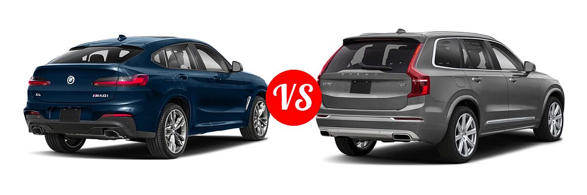 2019 BMW X4 M40i SUV M40i vs. 2019 Volvo XC90 SUV PHEV Excellence / Inscription / Momentum / R-Design - Rear Right Comparison