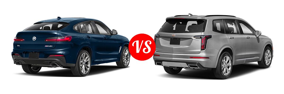 2019 BMW X4 M40i SUV M40i vs. 2021 Cadillac XT6 SUV Luxury / Sport - Rear Right Comparison