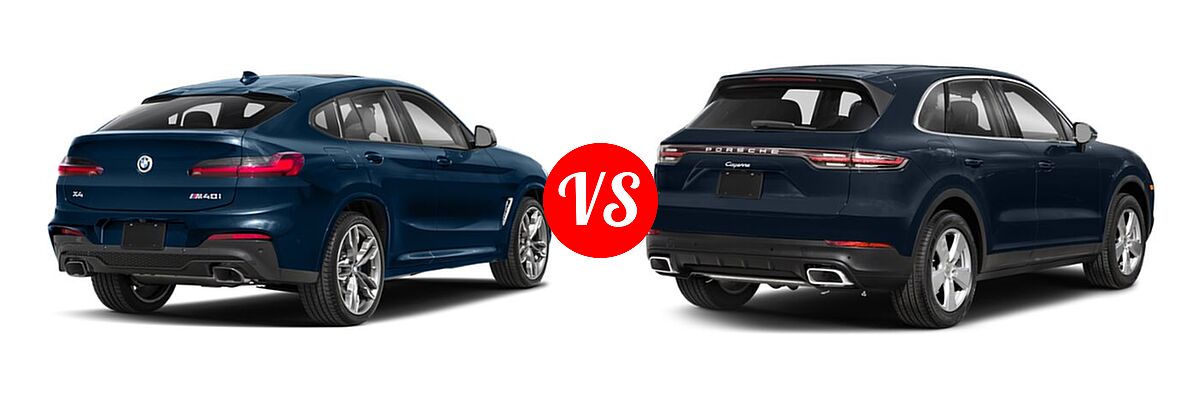 2019 BMW X4 M40i SUV M40i vs. 2021 Porsche Cayenne SUV AWD / GTS / S / Turbo - Rear Right Comparison