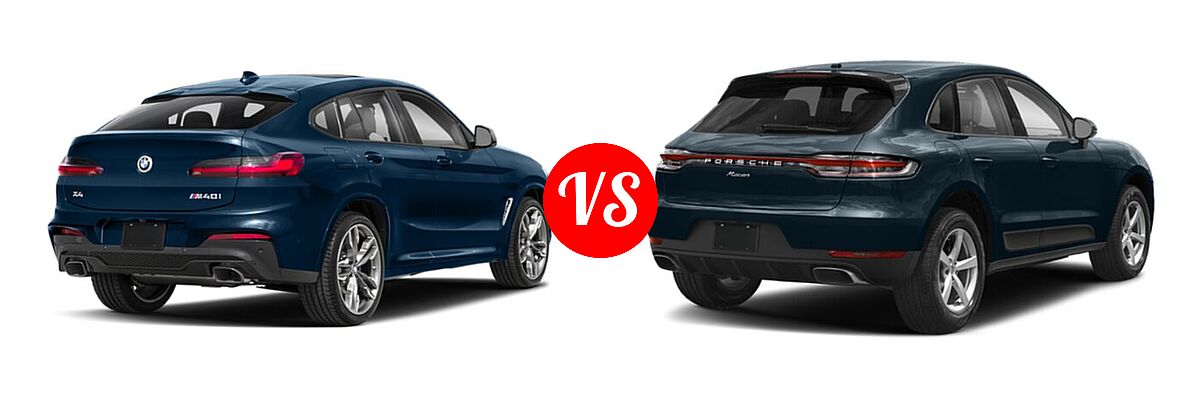 2019 BMW X4 M40i SUV M40i vs. 2020 Porsche Macan SUV AWD / S / Turbo - Rear Right Comparison