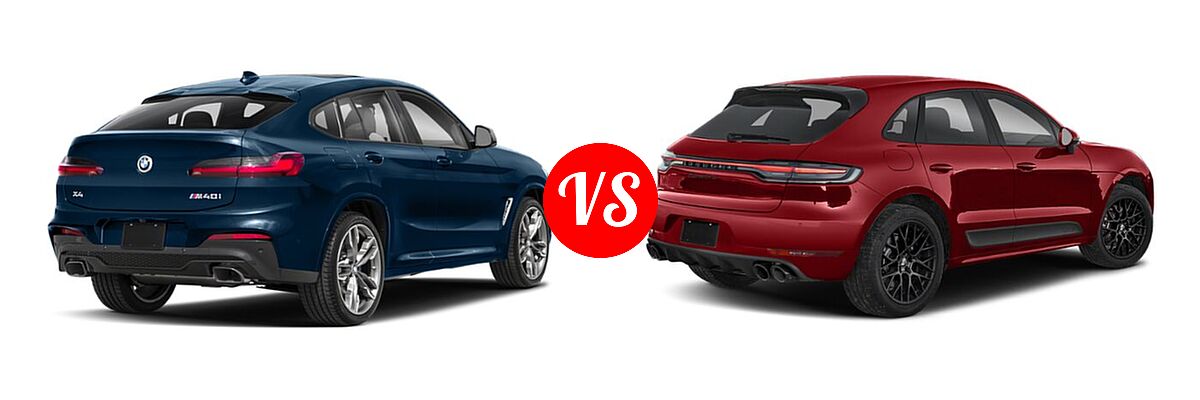 2019 BMW X4 M40i SUV M40i vs. 2020 Porsche Macan SUV GTS - Rear Right Comparison