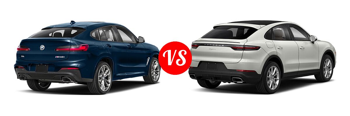 2019 BMW X4 M40i SUV M40i vs. 2020 Porsche Cayenne Coupe SUV Coupe AWD / S / Turbo - Rear Right Comparison