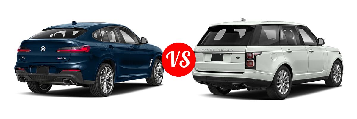 2019 BMW X4 M40i SUV M40i vs. 2019 Land Rover Range Rover SUV HSE - Rear Right Comparison