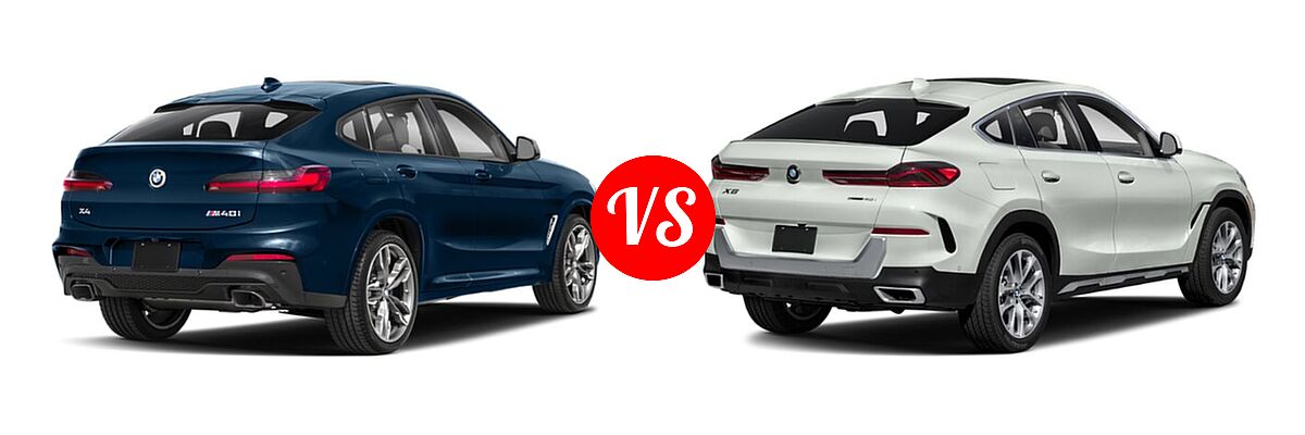 2019 BMW X4 M40i SUV M40i vs. 2022 BMW X6 M50i SUV M50i - Rear Right Comparison